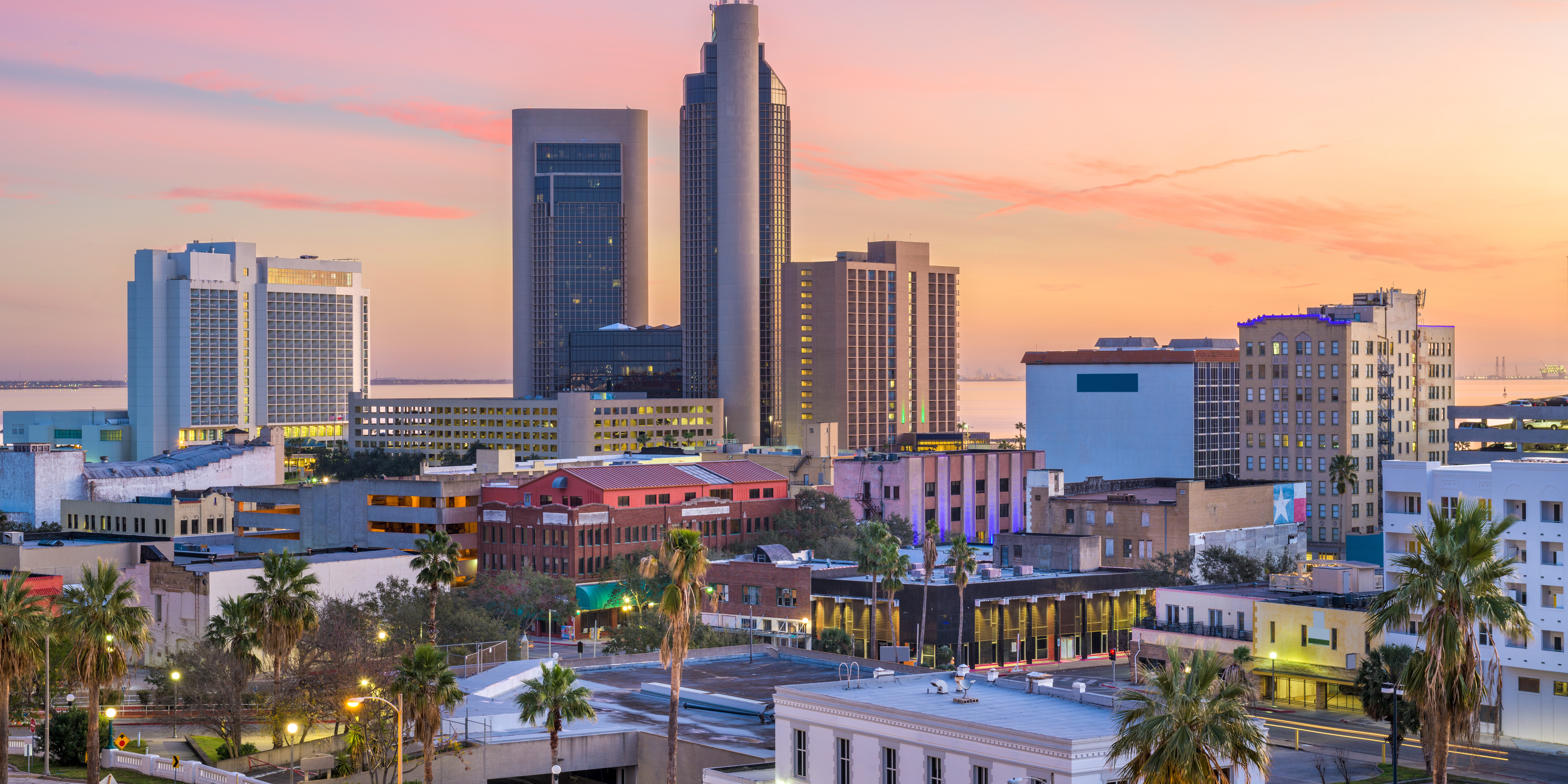Corpus Christi, Texas, USA Skyline at dusk.