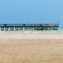 Fishing pier in Port O'Connor Texas. Gulf Of Mexico